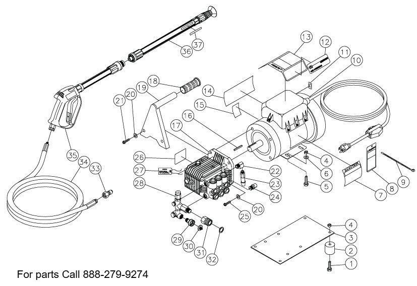 John Deere AC-1000E psi power washer replacement parts & manual